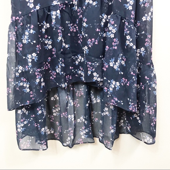 NWT Drew Navy Floral Maxi Wrap Dress w/Ruffles - S - Picture 4 of 6